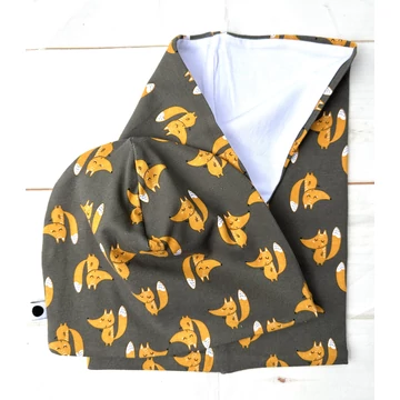 Gyermek sapka, csősál csomag - rókakomás