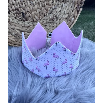 Textil korona, fejdísz - flamingós