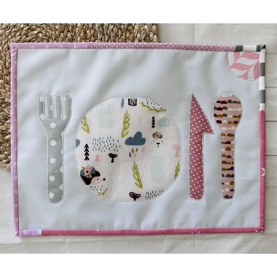 Montessori tányéralátét - rózsaszín sünis
