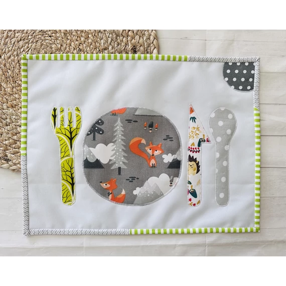 Montessori tányéralátét - szürke rókás