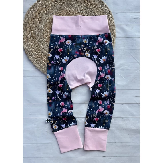 x Popókörös, hordozós nadrág 74-86 - mezei virágok